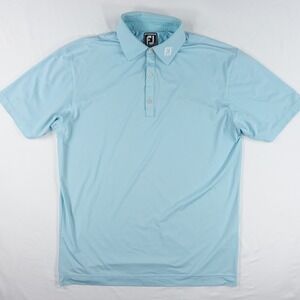FootJoy Polo Shirt Men's Large Athletic Fit Microprint Golf Teal
